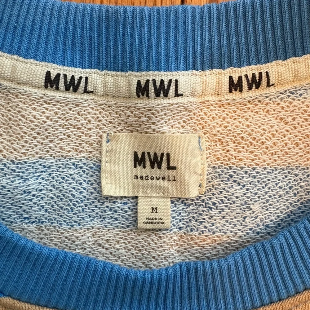 Madewell Blue and Tan Striped Sleeveless Top size medium - Picture 3 of 3